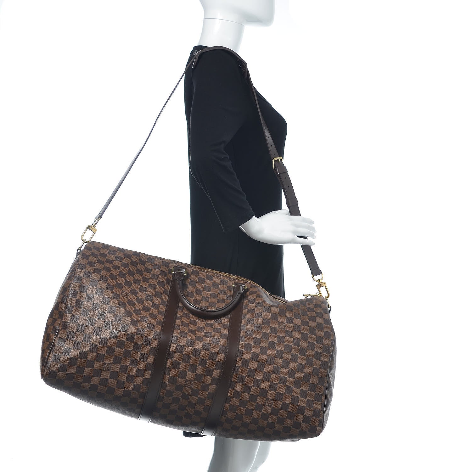 Louis Vuitton Damier Ebene Keepall Bandouliere 55 2 of 17