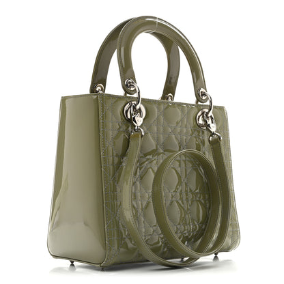 Christian Dior Patent Cannage Medium Lady Dior Grey 3 of 13