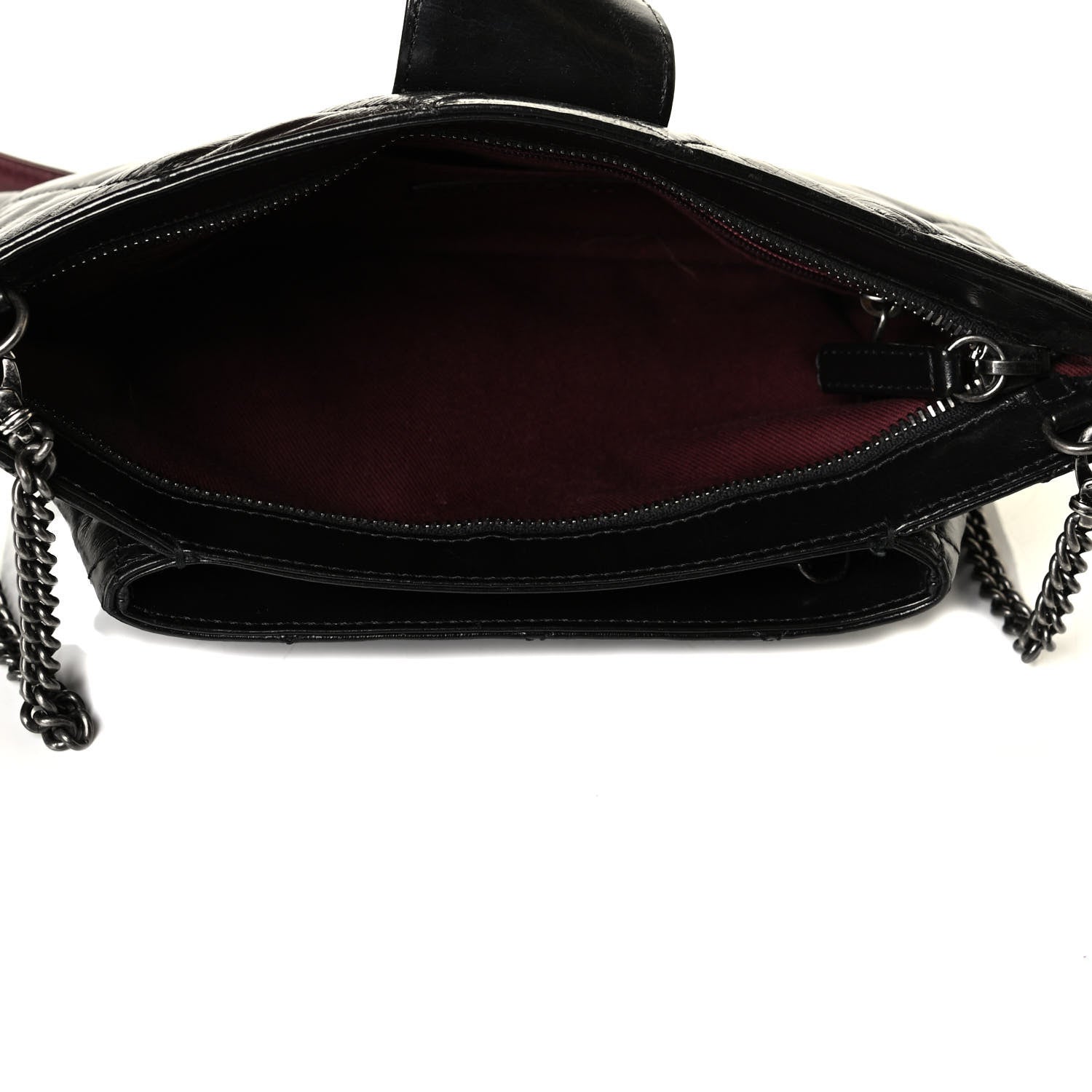 Chanel Glazed Calfskin Quilted Coco Pleats Chain Clutch Black 4 of 8