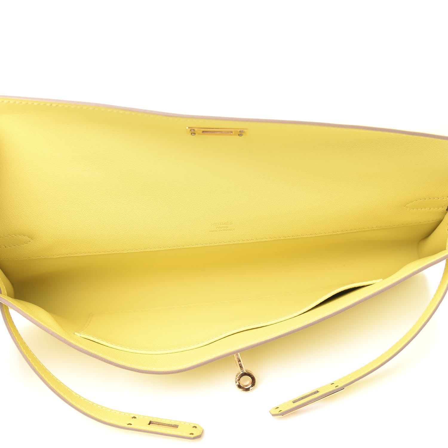 Hermes Swift Kelly Cut Clutch Pochette Lime 8 of 10