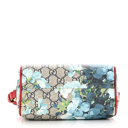 Gucci GG Supreme Monogram Blooms Mini Boston Navy Blue Hibiscus 4 of 11