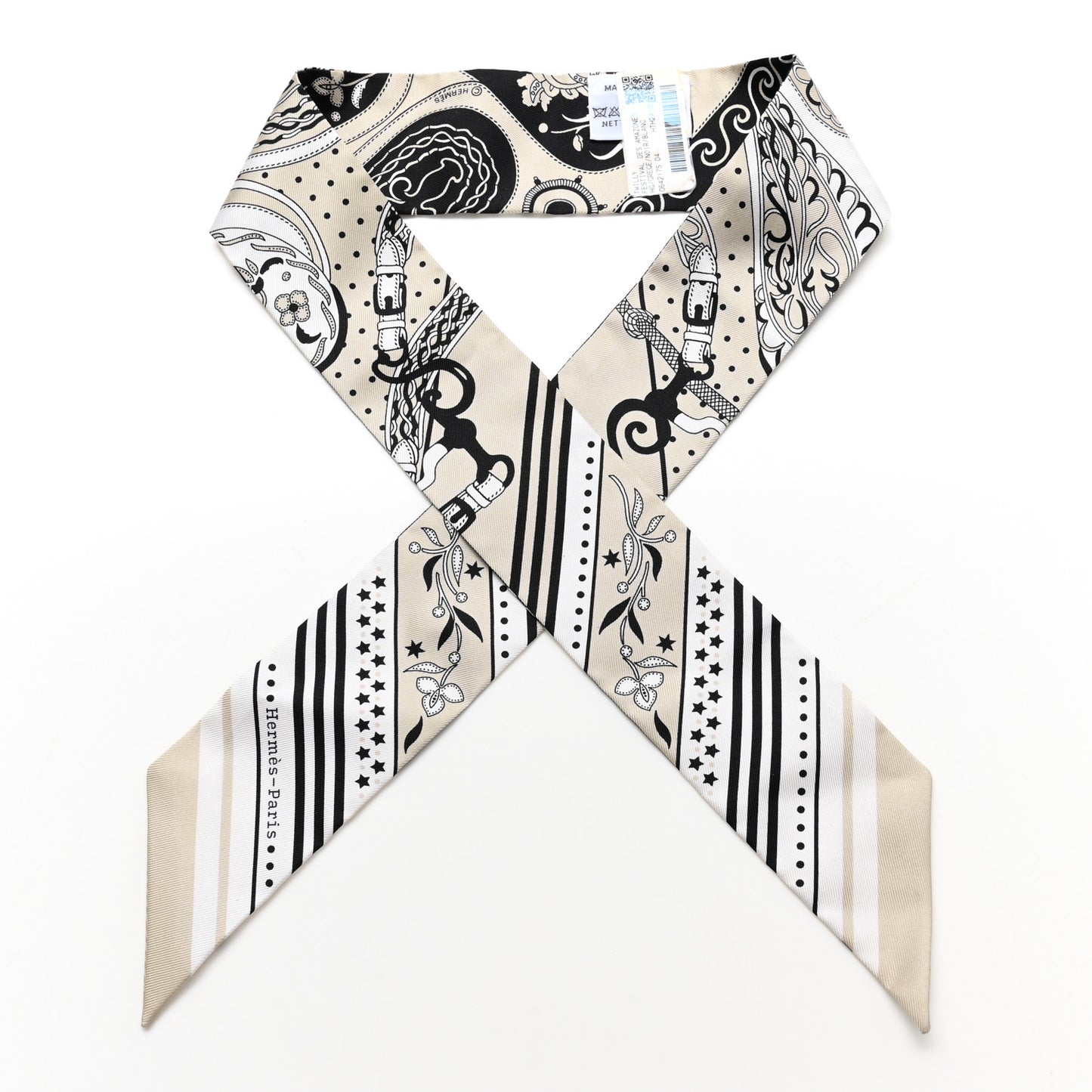 Silk Festival des Amazones Twilly Grege Black White