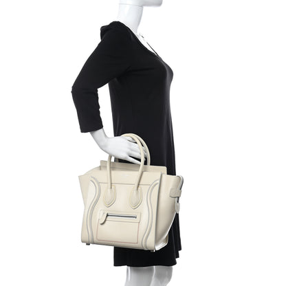 Celine Smooth Calfskin Multicolor Double Stitching Micro Luggage White 2 of 14