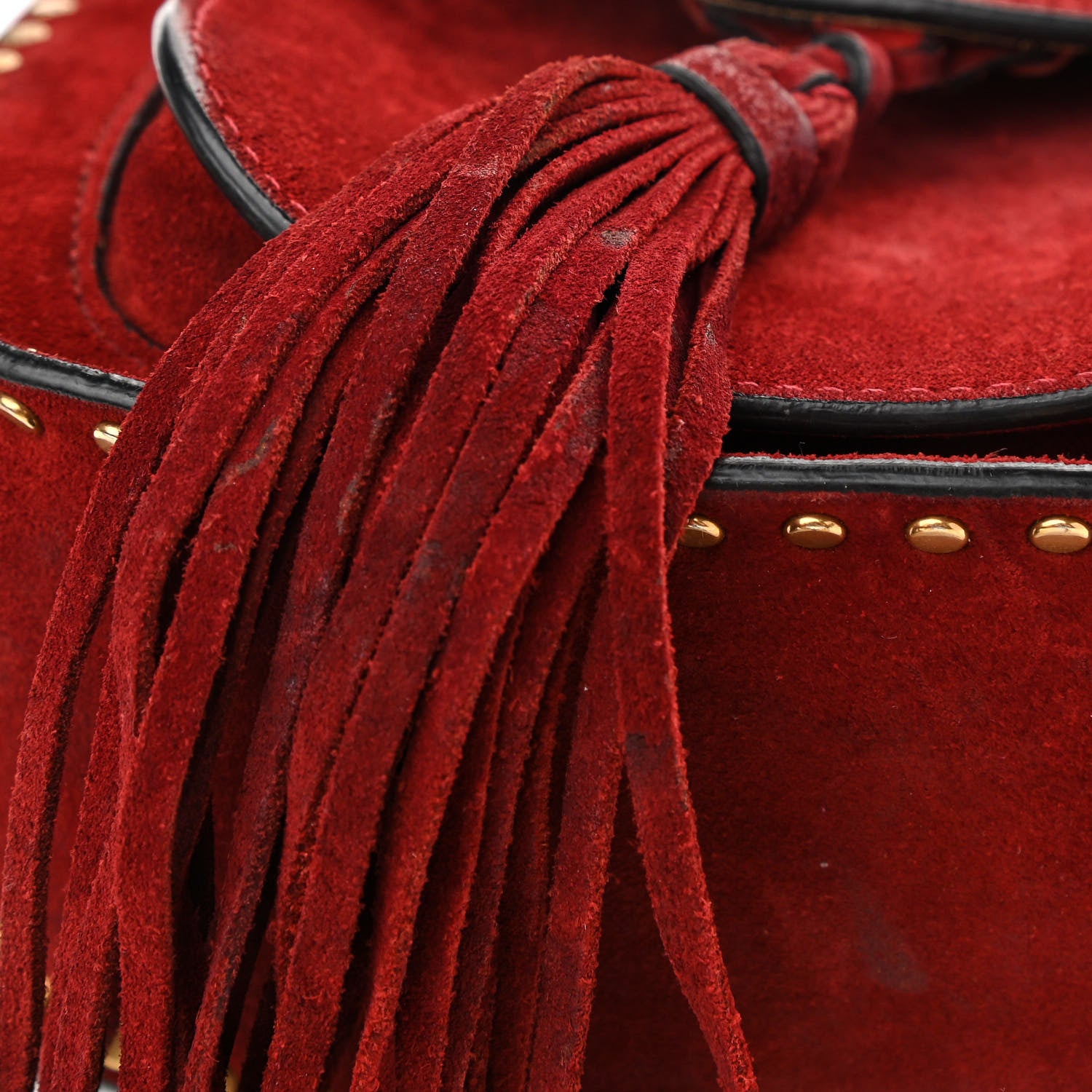 Chloe Suede Calfskin Braided Mini Hudson Shoulder Bag Sienna Red 12 of 12