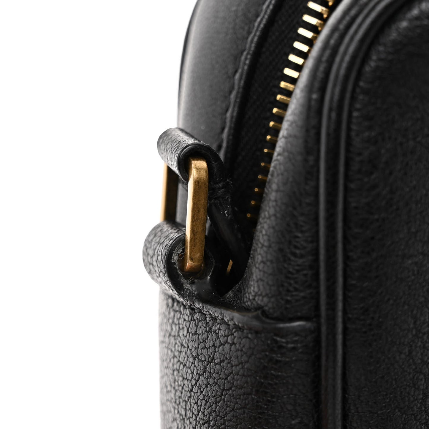 Grained Lambskin Monogram Lou Camera Bag Black