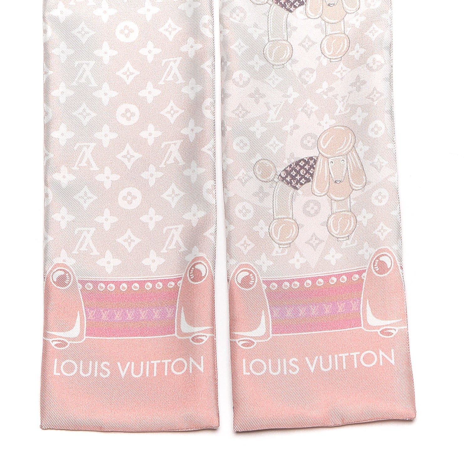 Louis Vuitton Silk Monogram Poodle Animalle Bandeau Rose Pale 3 of 5