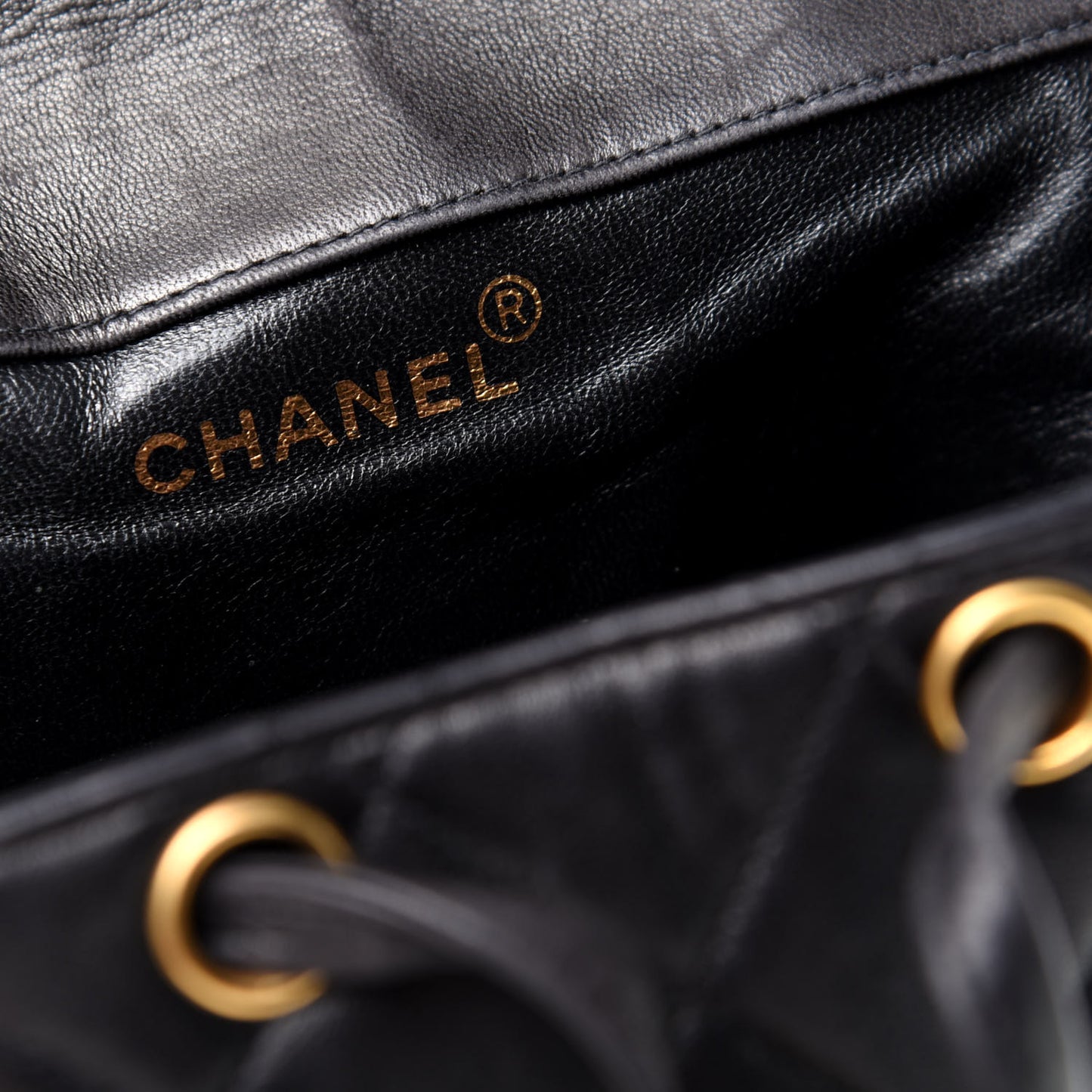 Lambskin Quilted Backpack Black