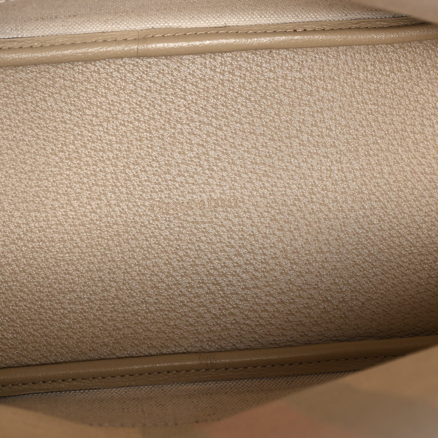 GG Supreme Monogram Textured Dollar Calfskin Web Small Ophidia Tote Beige Mystic White Oatmeal