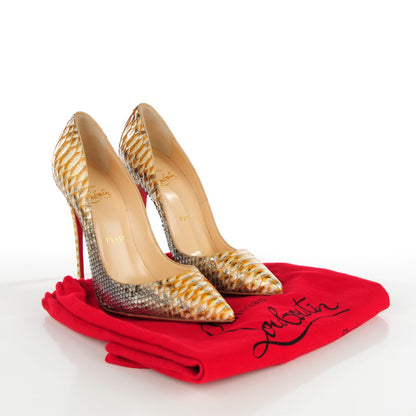 Christian Louboutin Metallic Python So Kate 120 Pumps 37.5 Gold 8 of 8