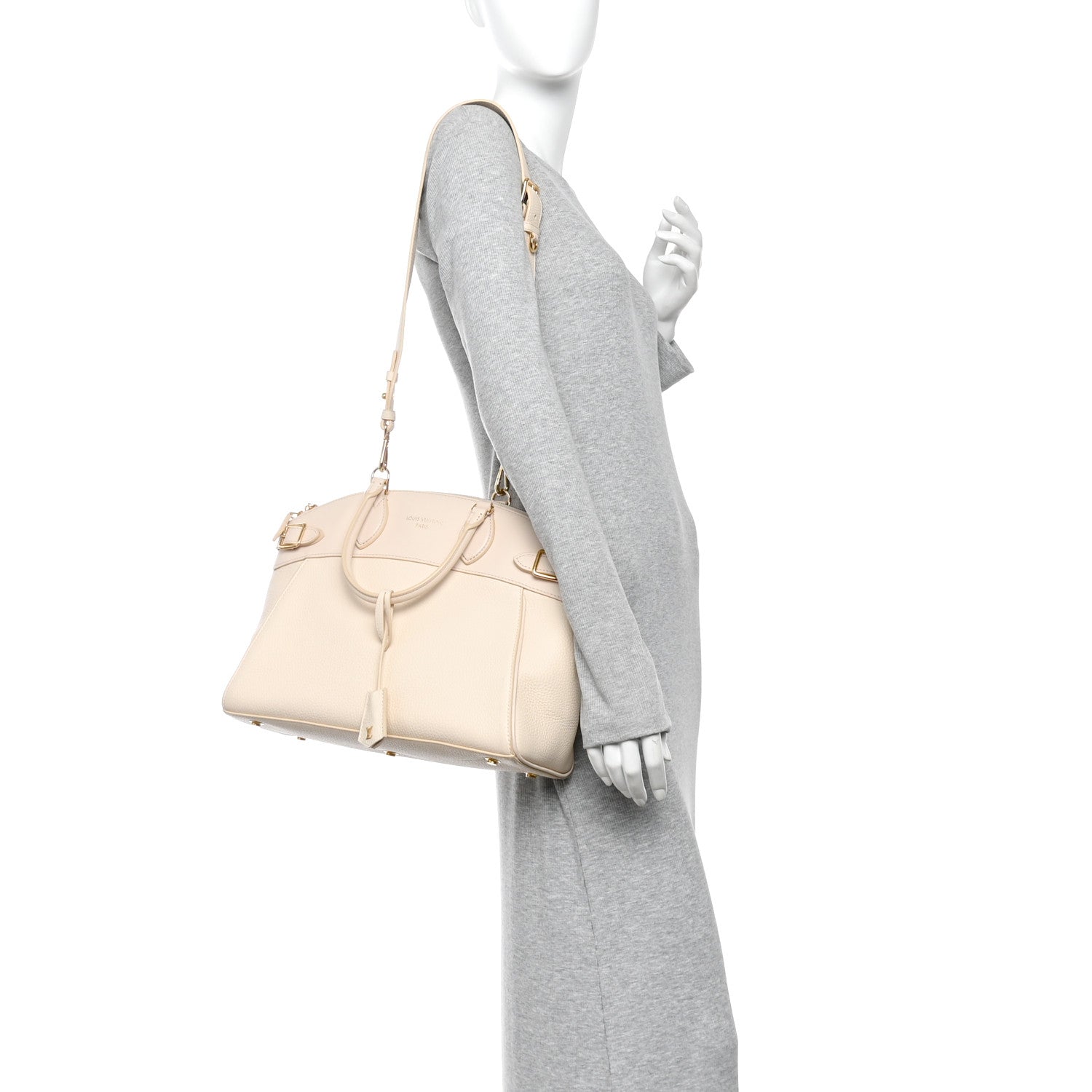 Louis Vuitton Taurillon Calfskin Vendome MM Creme 2 of 10