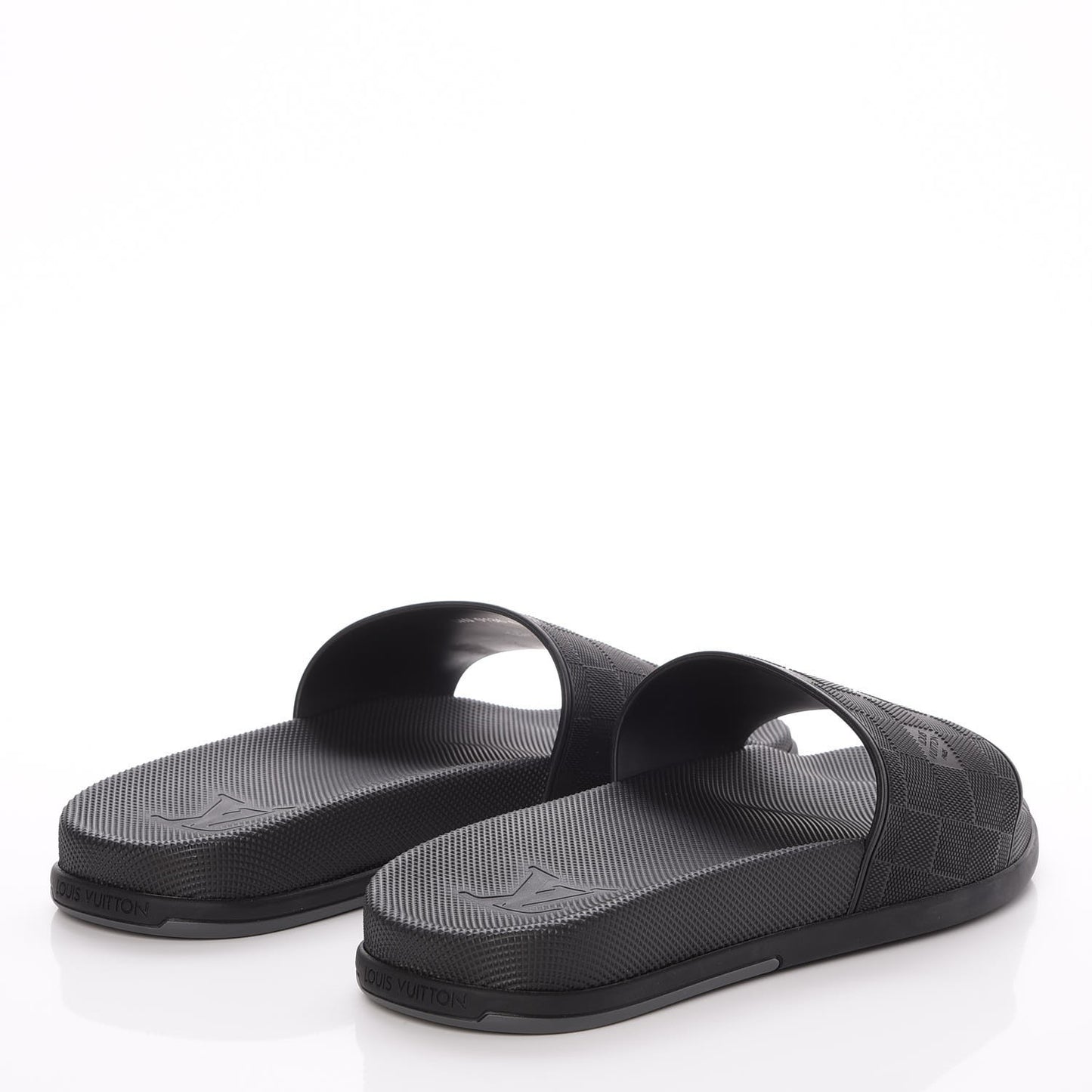 Rubber Damier Mens Waterfront Mules 6 Black