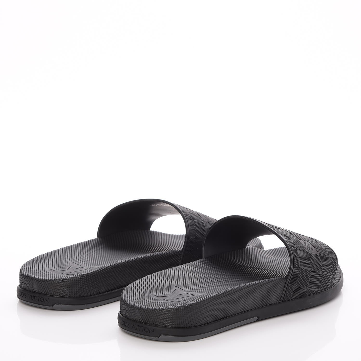 Louis Vuitton Rubber Damier Mens Waterfront Mules 6 Black 4 of 10