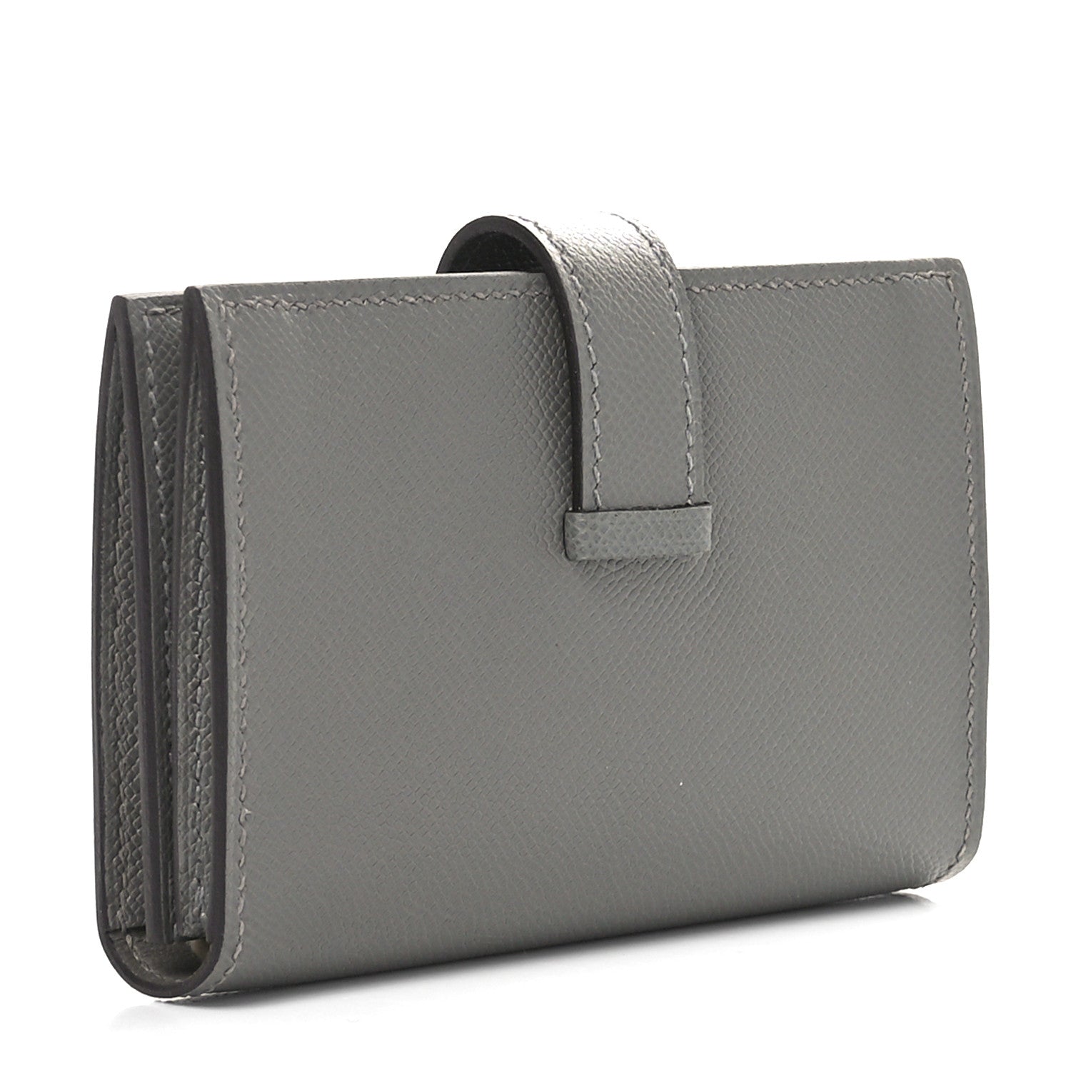 Hermes Epsom Bearn Card Holder Wallet Gris Meyer 3 of 8