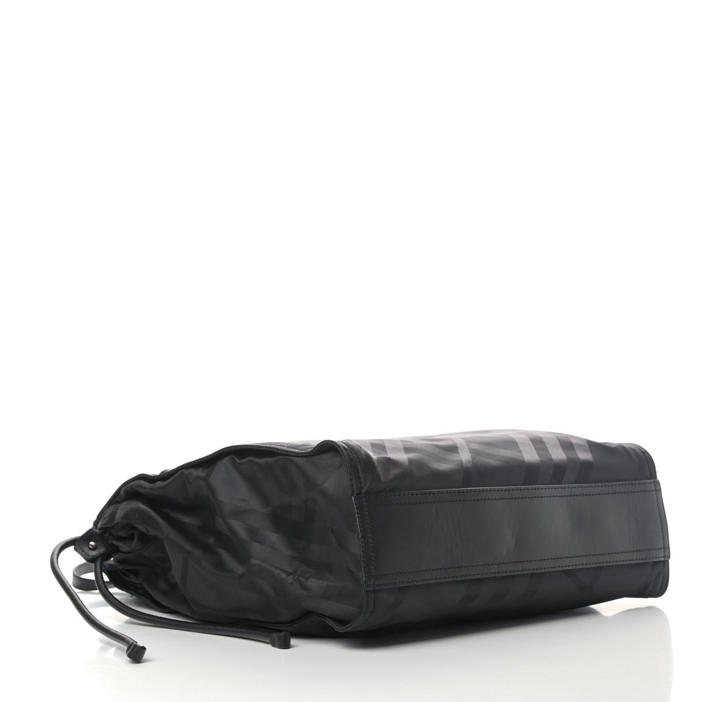 Nylon Tonal Check Buckleigh Packable Tote Black