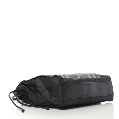 Burberry Nylon Tonal Check Buckleigh Packable Tote Black 3 of 5