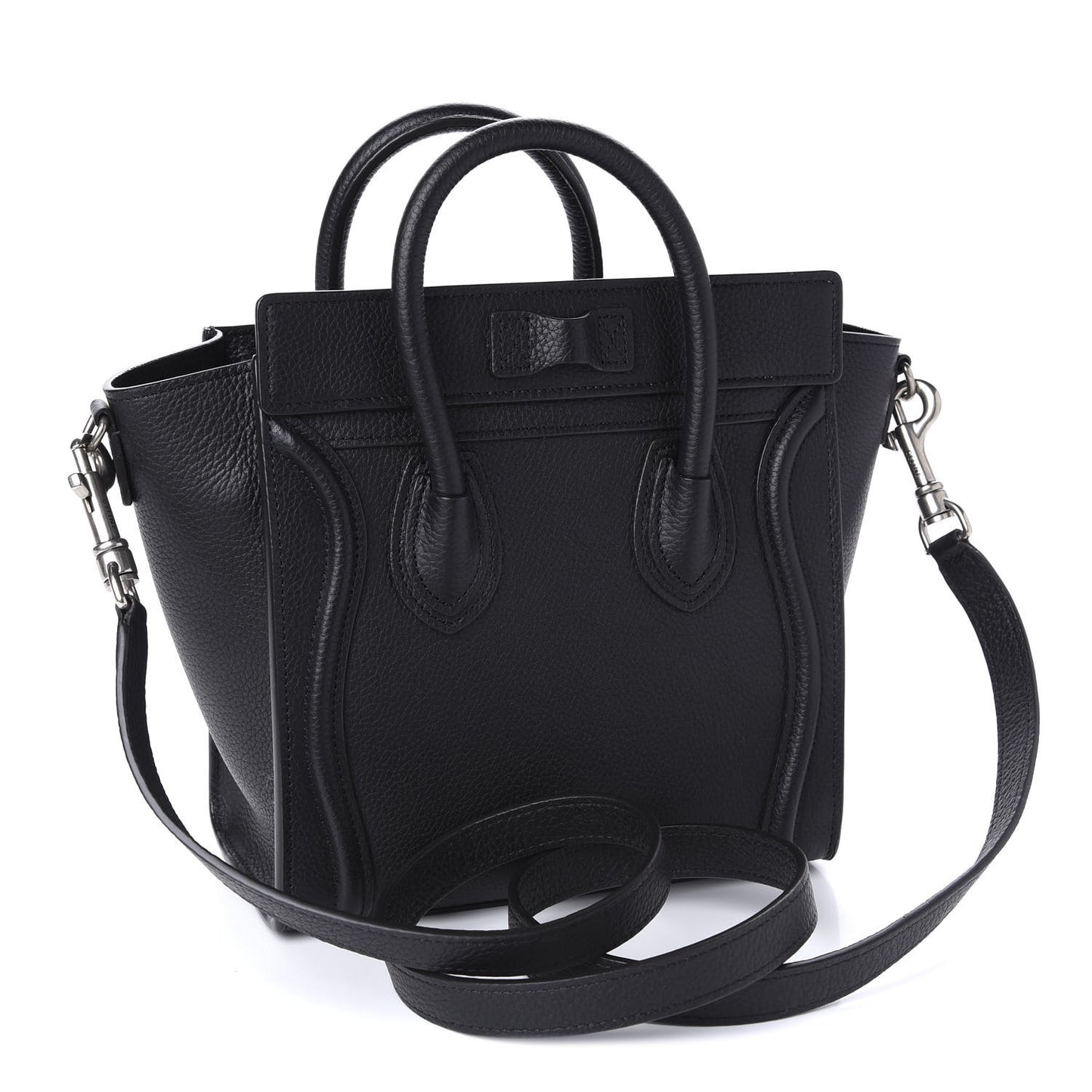 Drummed Calfskin Nano Luggage Black
