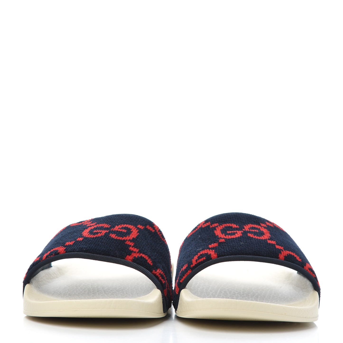 Terry Cloth GG Monogram Slide Sandals 39 Blue Red