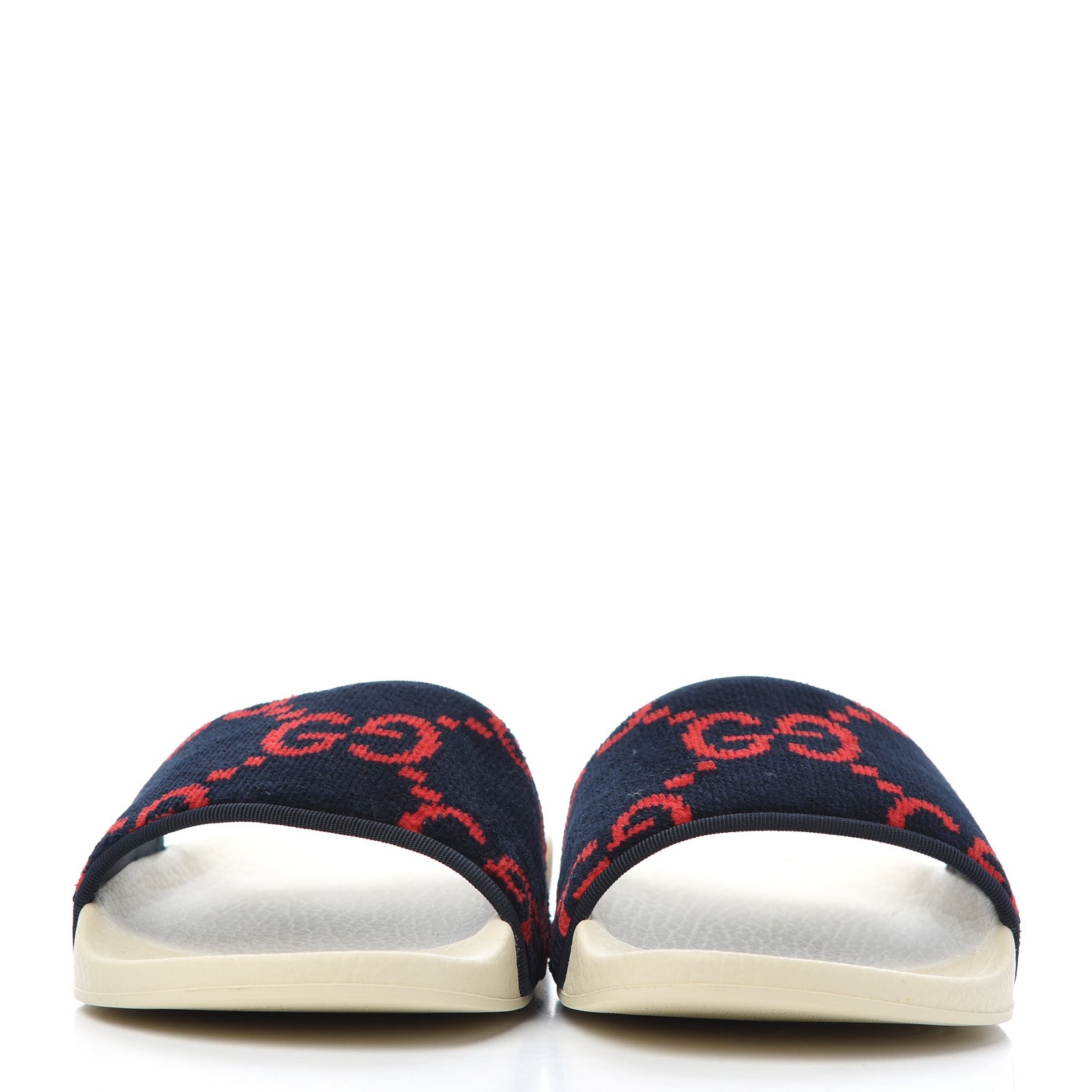 Gucci Terry Cloth GG Monogram Slide Sandals 39 Blue Red 2 of 9