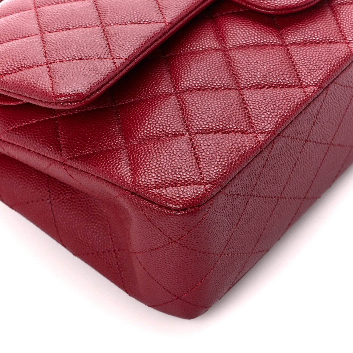 Chanel Caviar Quilted Medium Double Flap Dark Red 10 of 12