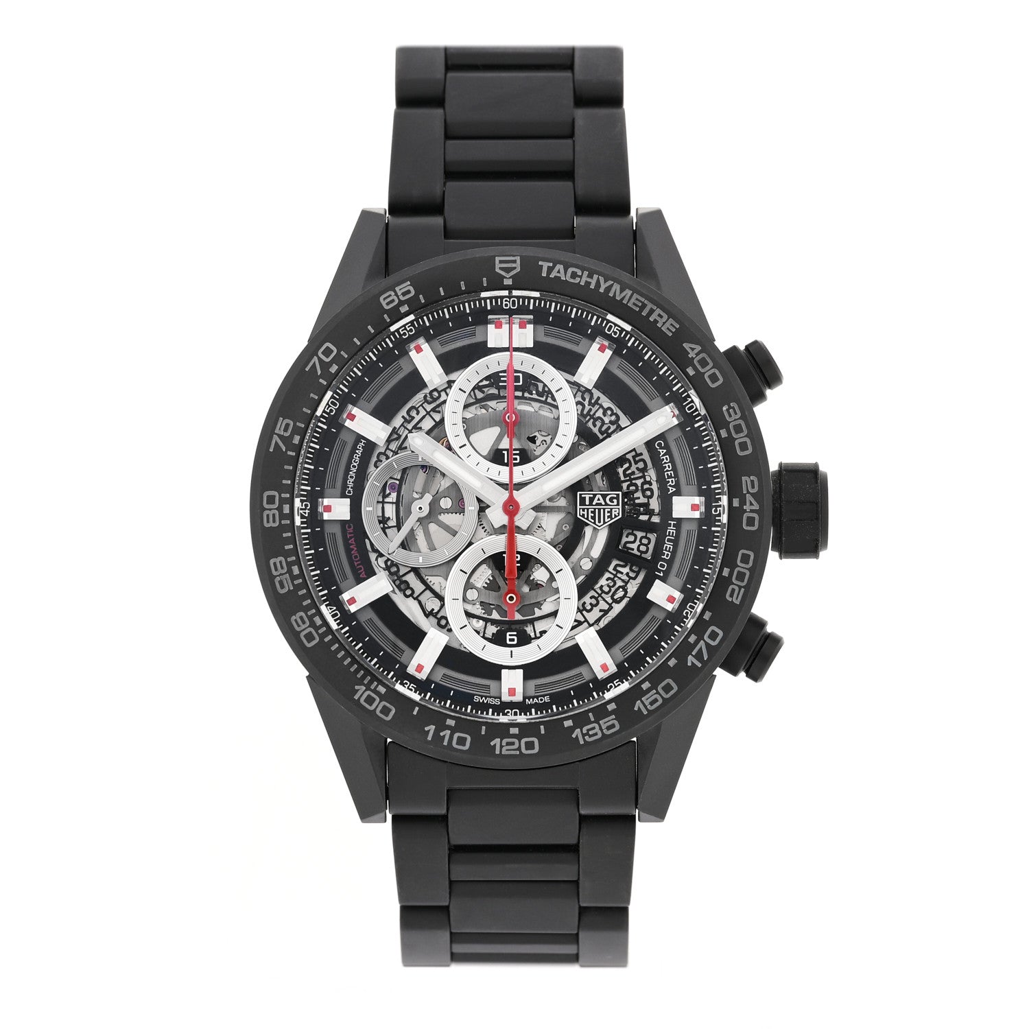 Tag Heuer Ceramic 43mm Carrera Calibre Chronograph Automatic Watch Black CAR2090 1 of 5