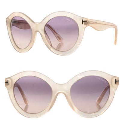 Tom Ford Chiara Round Sunglasses TF359 Pearl Opal Yellow 1 of 6