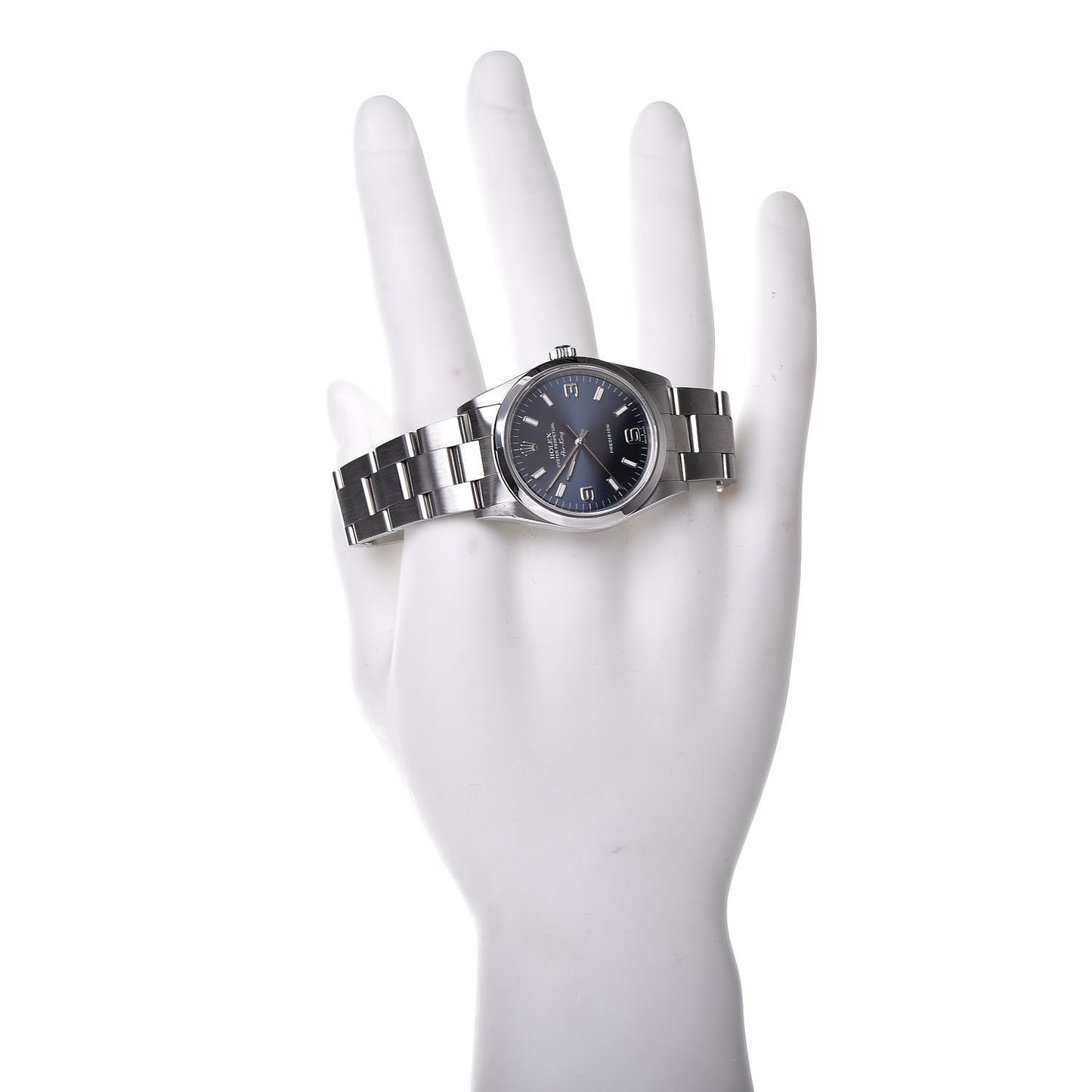 Stainless Steel 34mm Air-King Oyster Perpetual Precision Watch Blue 14000