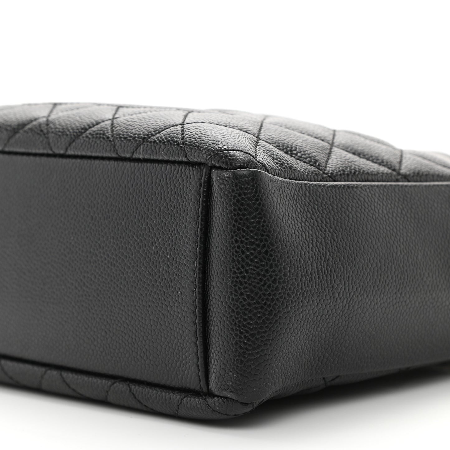 Caviar Quilted Petit Shopping Tote PST Black
