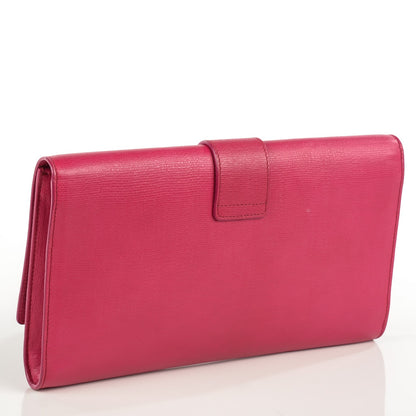 Saint Laurent Textured Calfskin Y Ligne Clutch Fuchsia 3 of 7