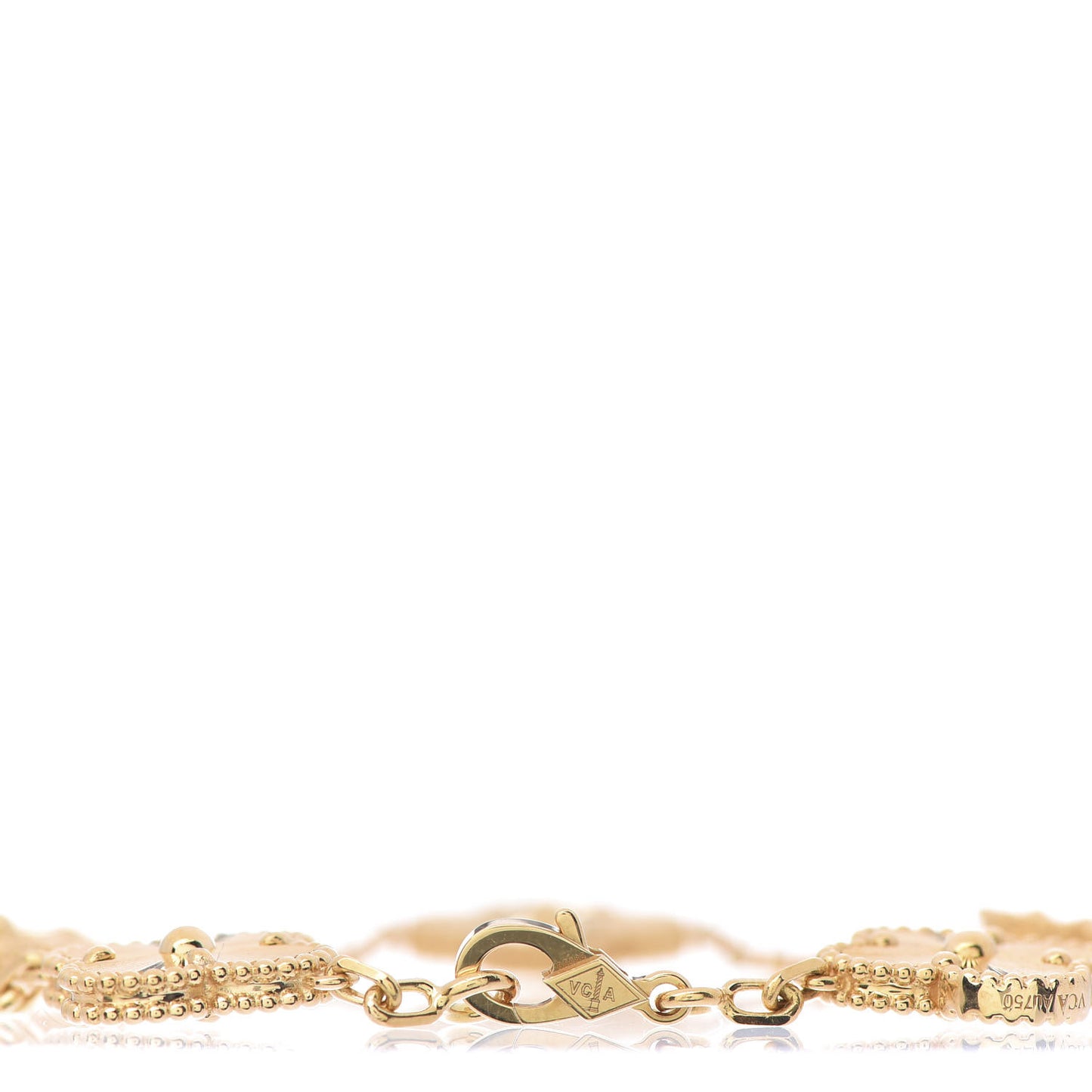 18K Yellow Gold 5 Motifs Guilloche Vintage Alhambra Bracelet