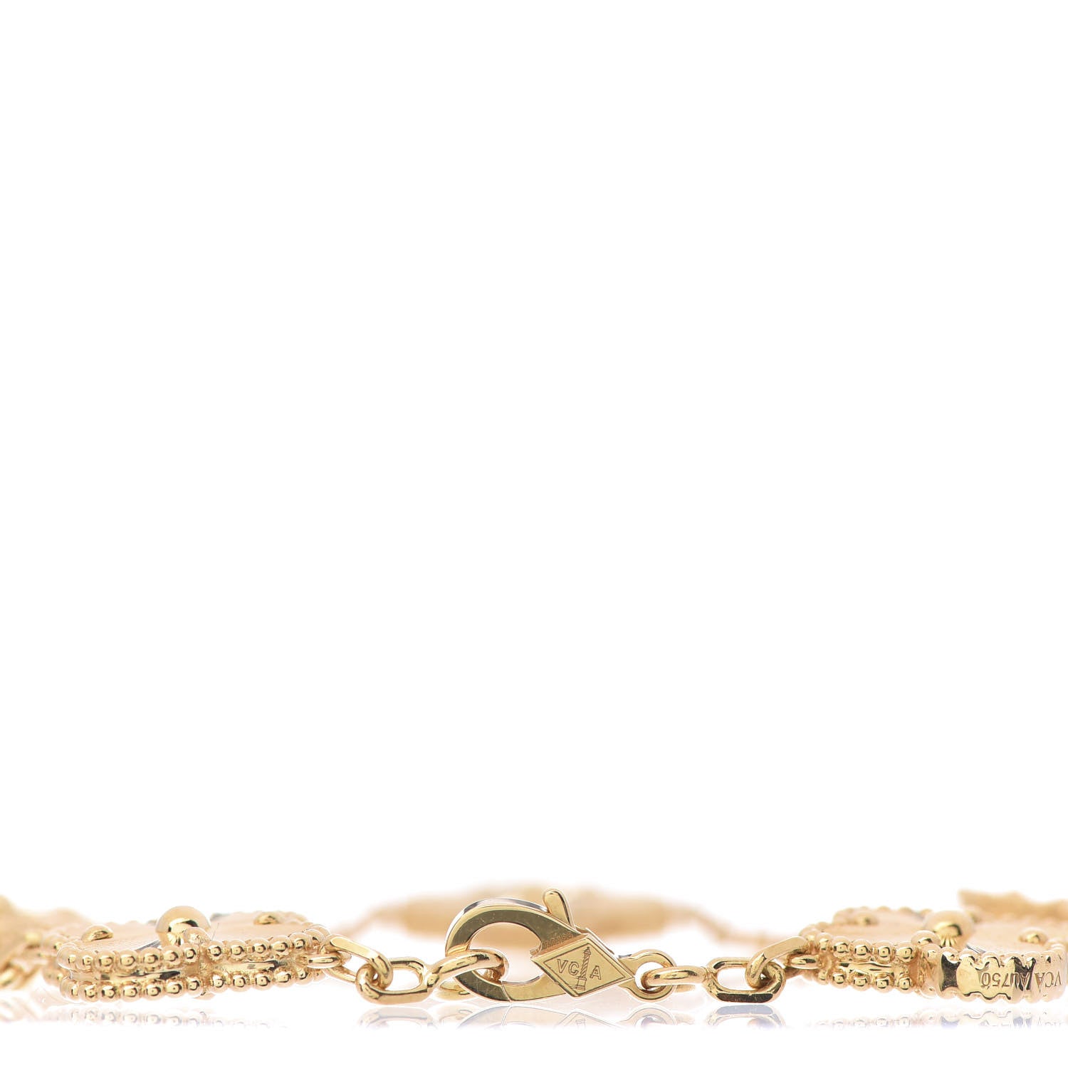 Van Cleef & Arpels 18K Yellow Gold 5 Motifs Guilloche Vintage Alhambra Bracelet 4 of 7