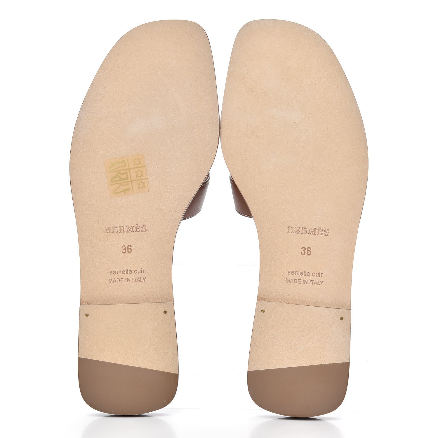 Hermes Box Calfskin Oran Sandals 36 Gold 5 of 9