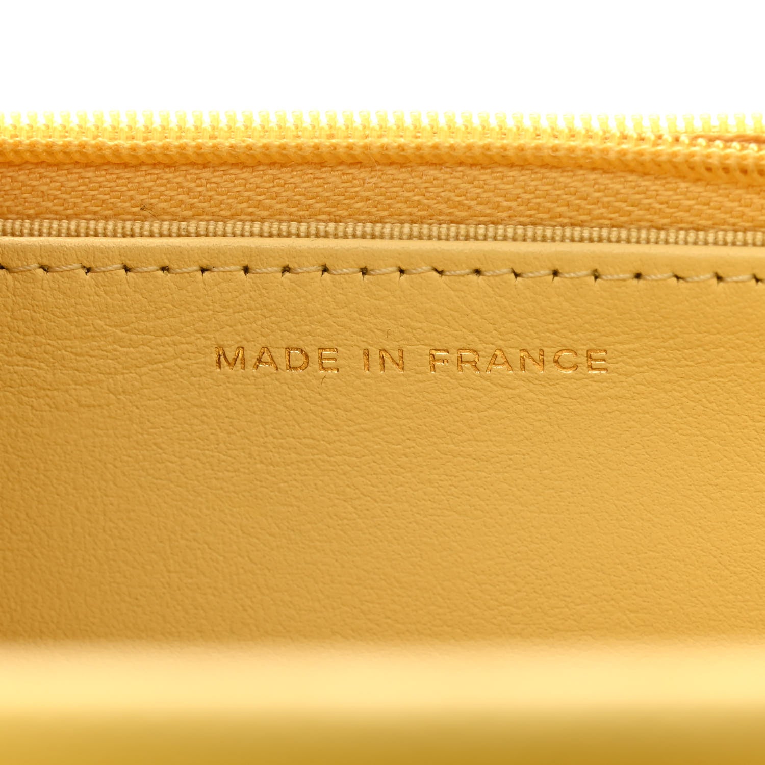 Chanel Caviar Quilted Wallet on Chain WOC Yellow 7 of 13