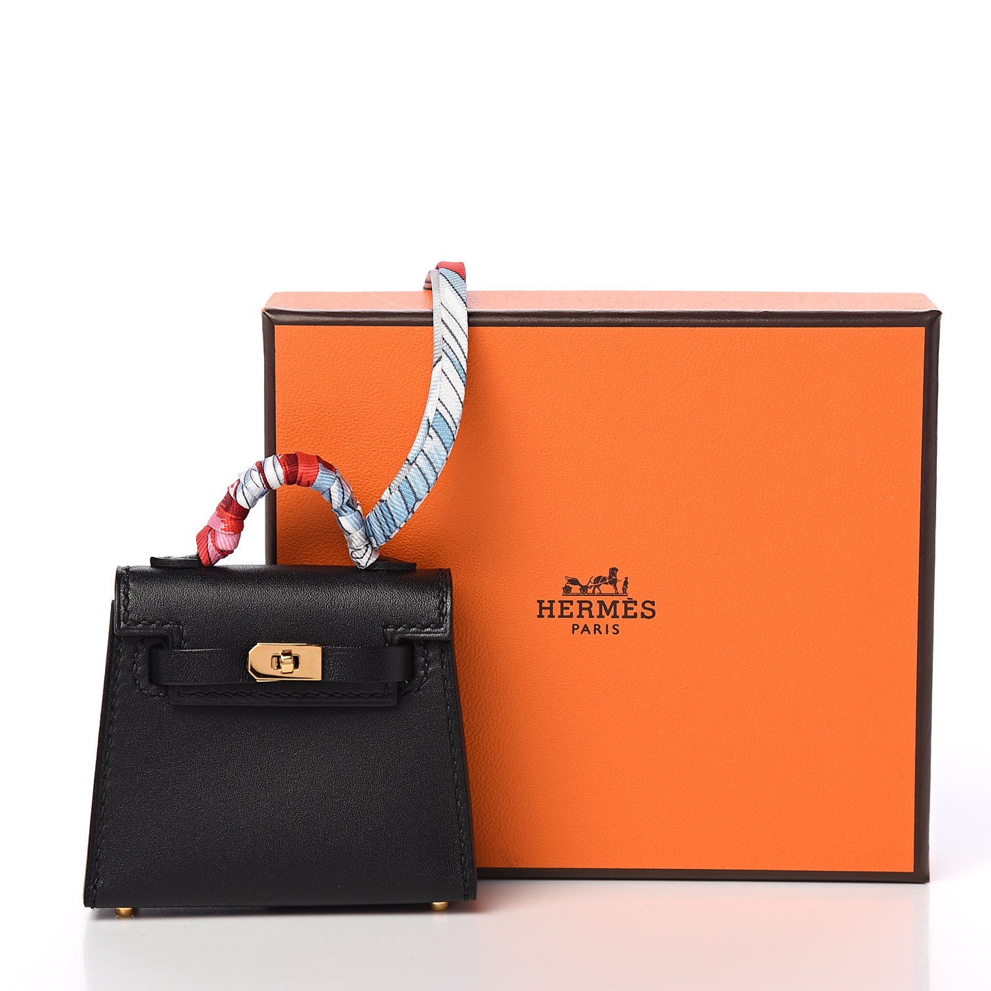 Tadelakt Mini Kelly Twilly Bag Charm Black