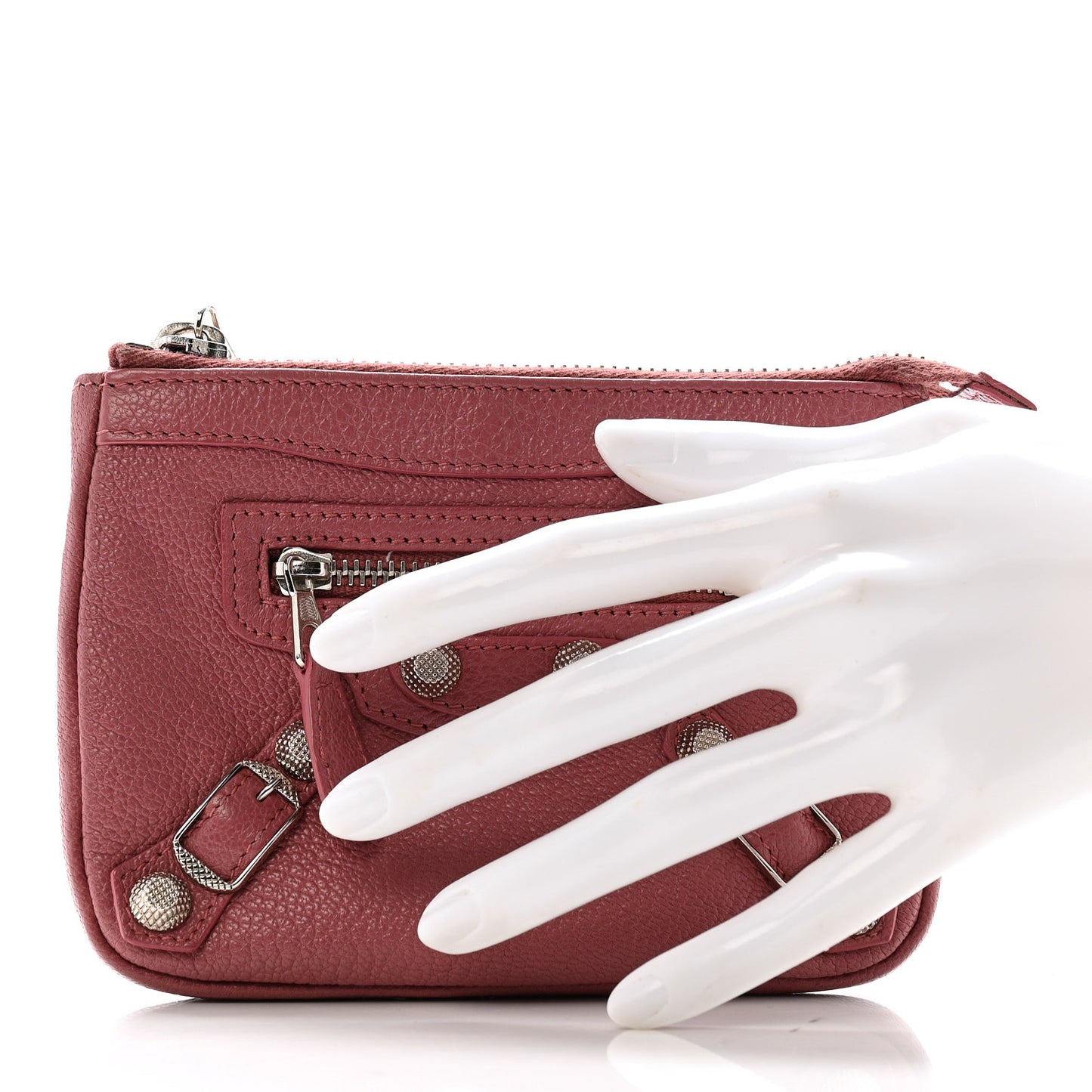 Agneau Giant 12 Silver Hardware M Porte-Monnaie Coin Purse Rose Bruyere