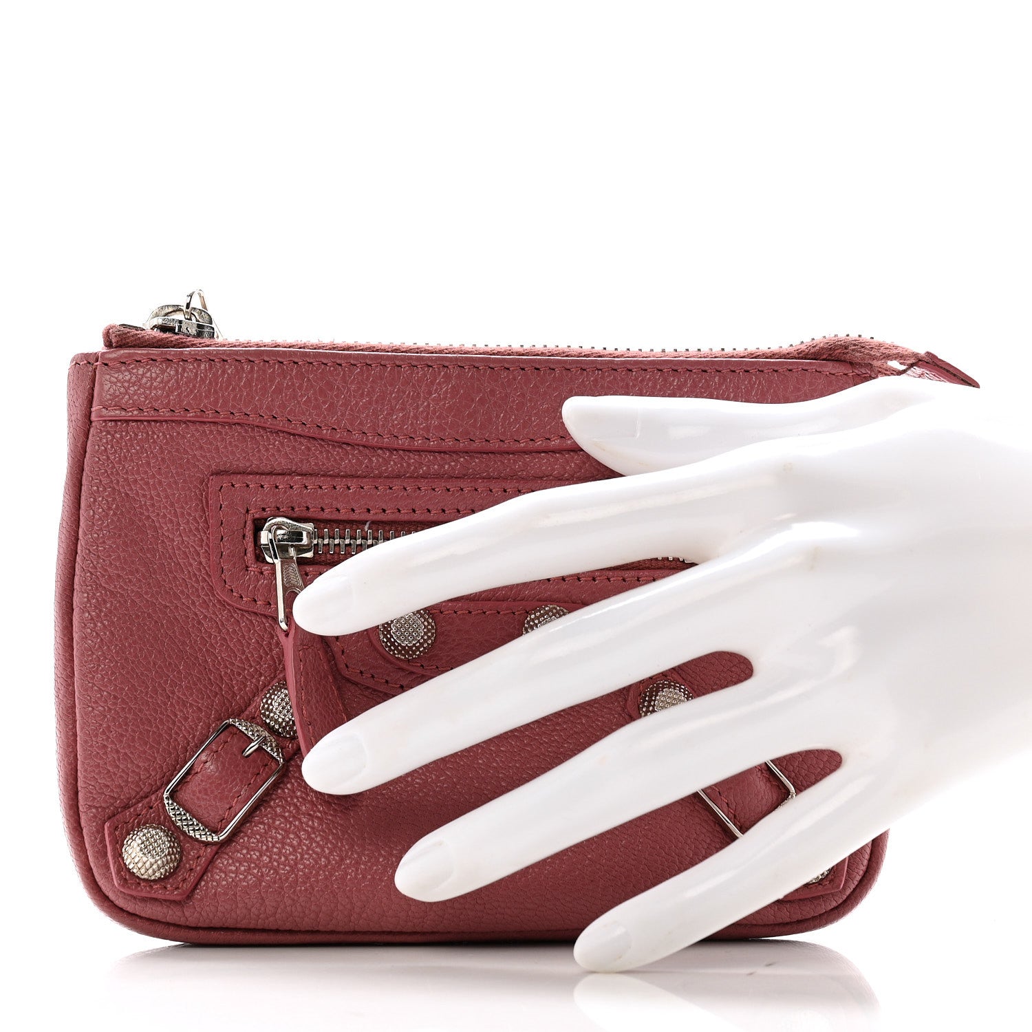Balenciaga Agneau Giant 12 Silver Hardware M Porte-Monnaie Coin Purse Rose Bruyere 2 of 8