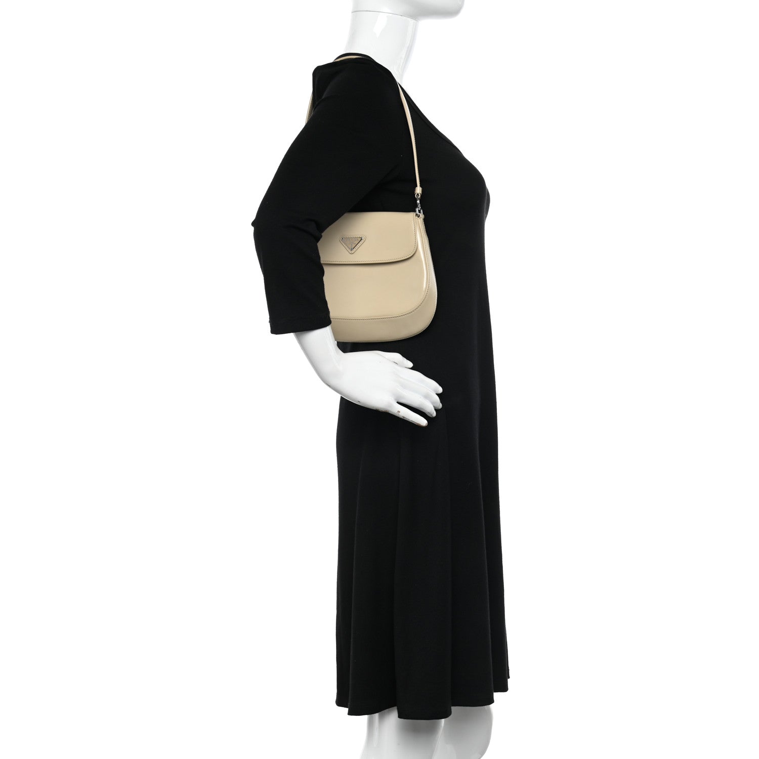 Prada Spazzolato Cleo Flap Shoulder Bag Deserto 2 of 9