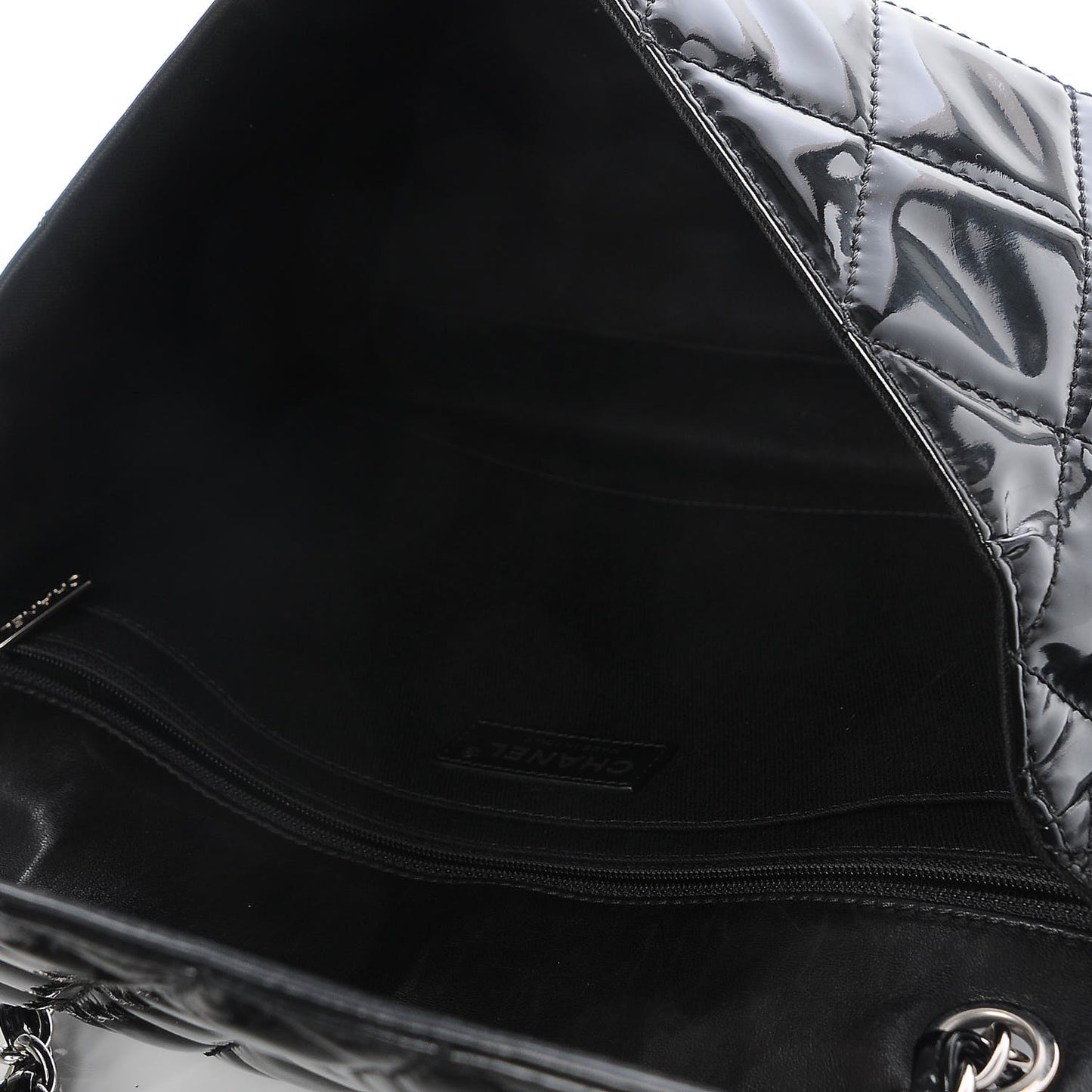 Vinyl Quilted In the Business Flap Bag Black