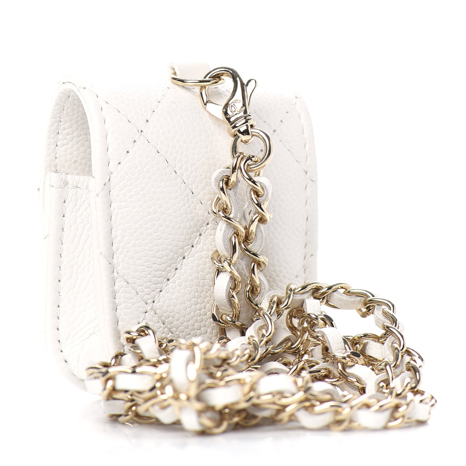 Chanel Caviar Quilted Airpods Case White 3 of 9