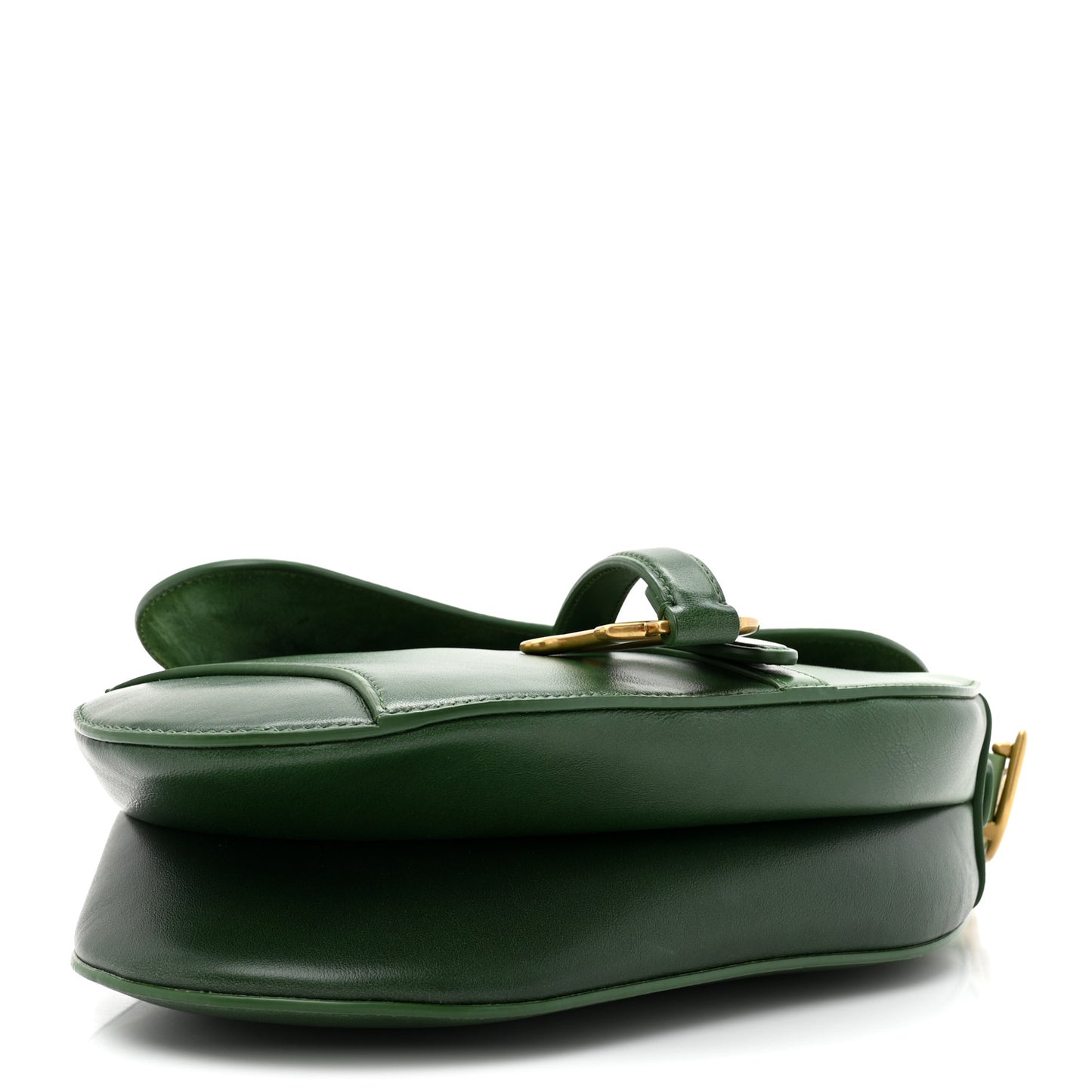 Gradient Calfskin Saddle Bag Green