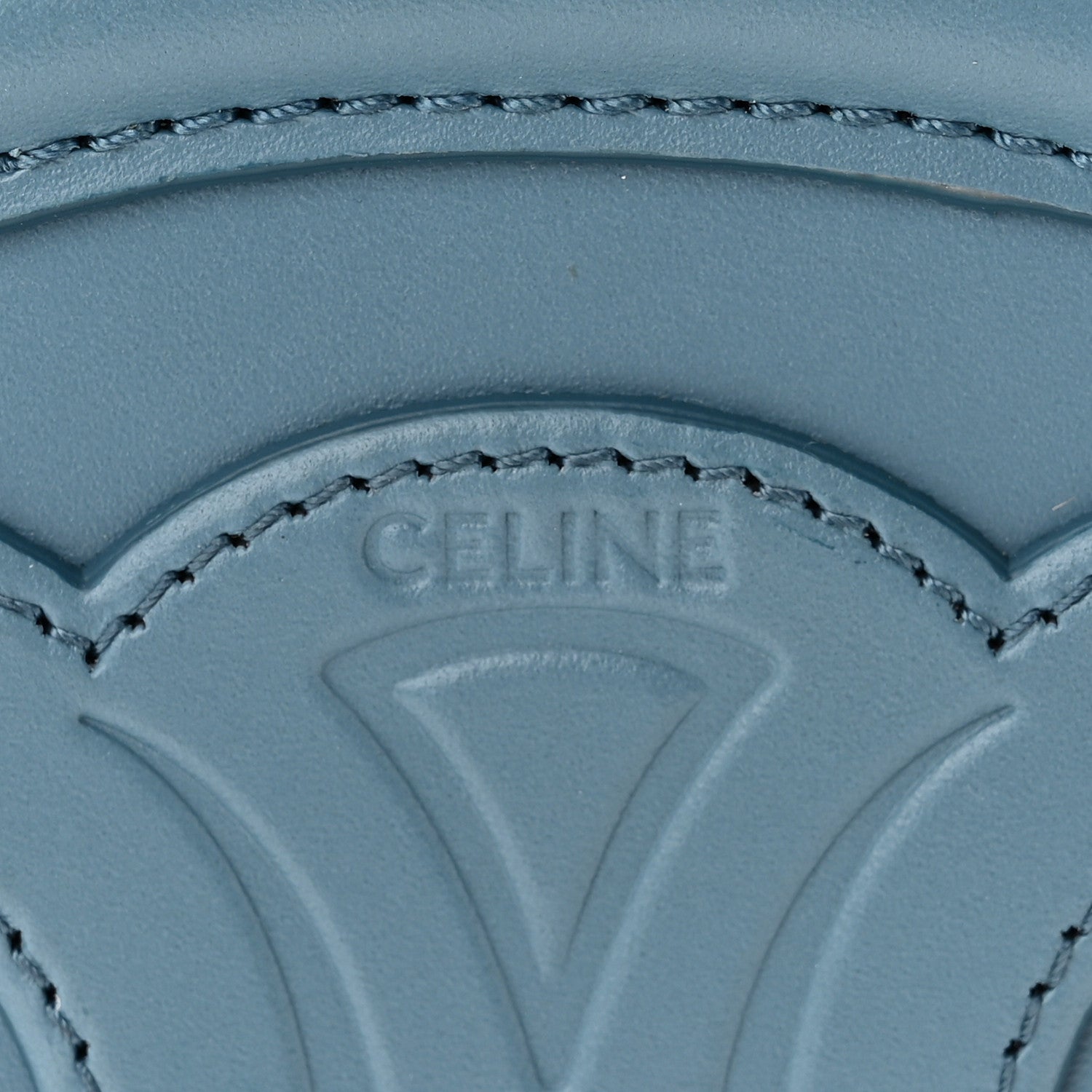 Celine Smooth Calfskin Cuir Small Triomphe Oval Crossbody Purse Denim 6 of 10