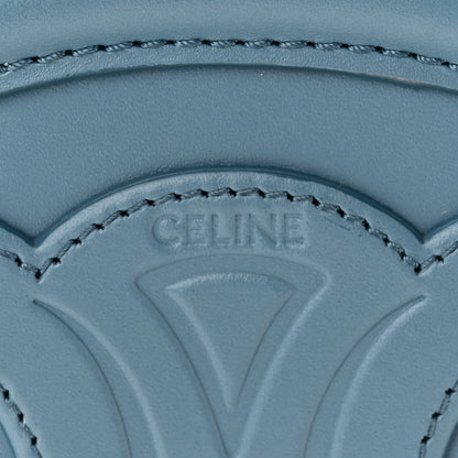 Celine Smooth Calfskin Cuir Small Triomphe Oval Crossbody Purse Denim 6 of 10