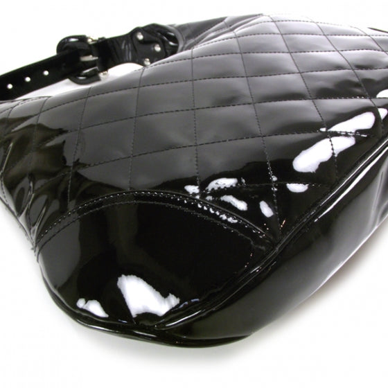 Patent Quilted Brook Hobo Black