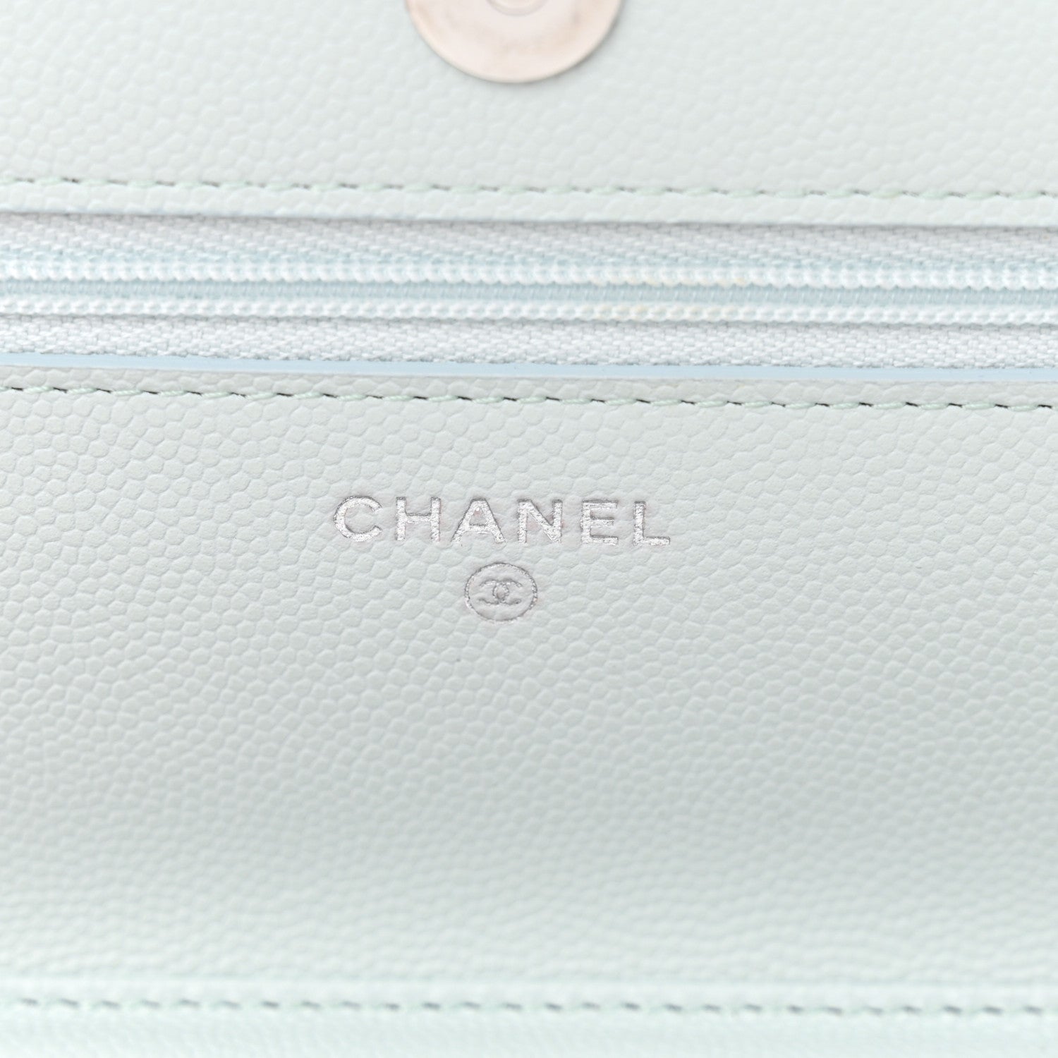 Chanel Caviar Quilted Wallet on Chain WOC Light Blue 6 of 11