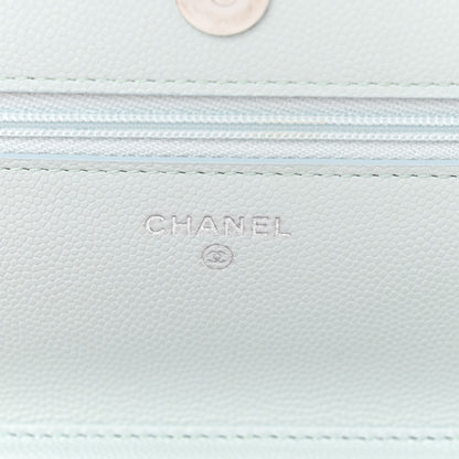 Chanel Caviar Quilted Wallet on Chain WOC Light Blue 6 of 11