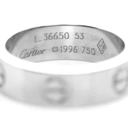 Cartier 18K White Gold 5.5mm LOVE Ring 53 6.25 4 of 4