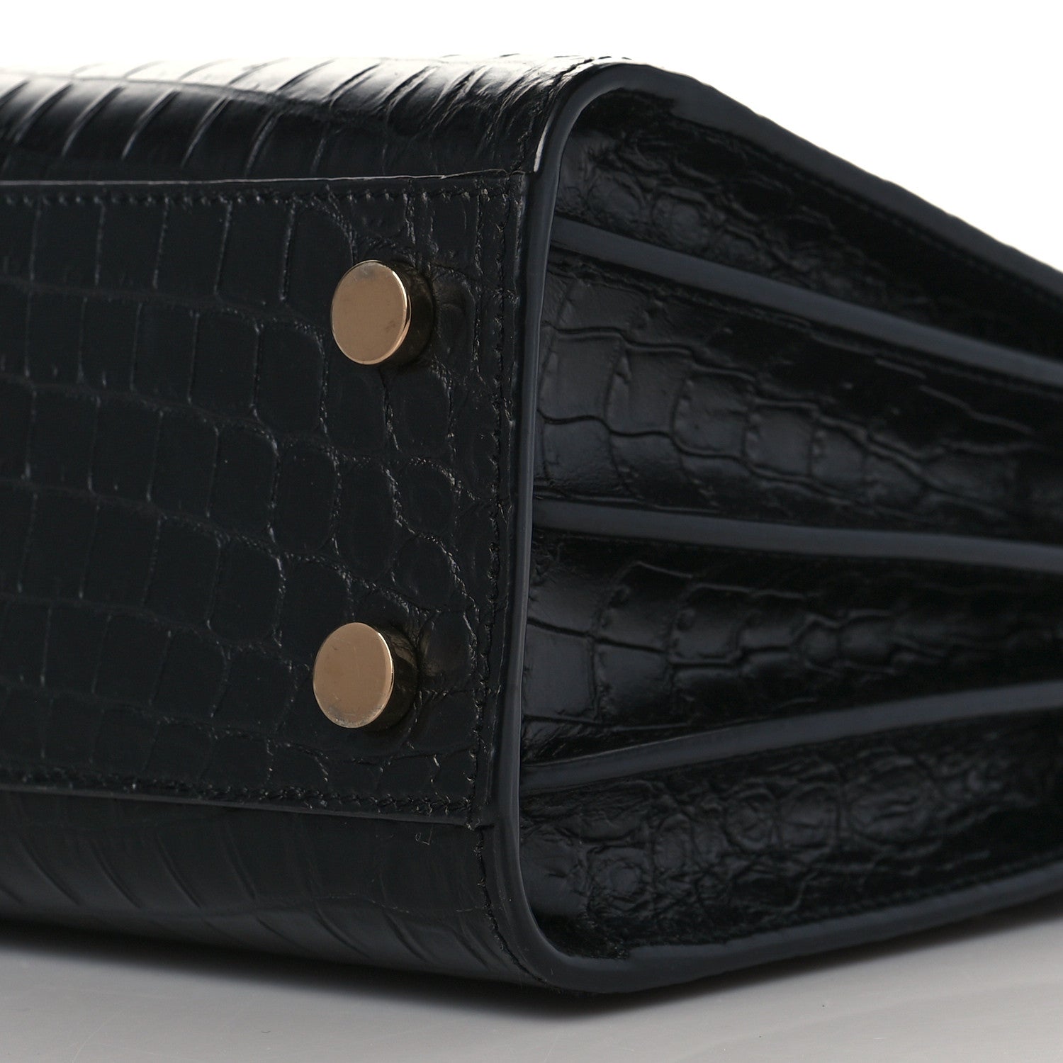 Saint Laurent Calfskin Crocodile Embossed Nano Sac De Jour Black 9 of 9