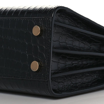Saint Laurent Calfskin Crocodile Embossed Nano Sac De Jour Black 9 of 9