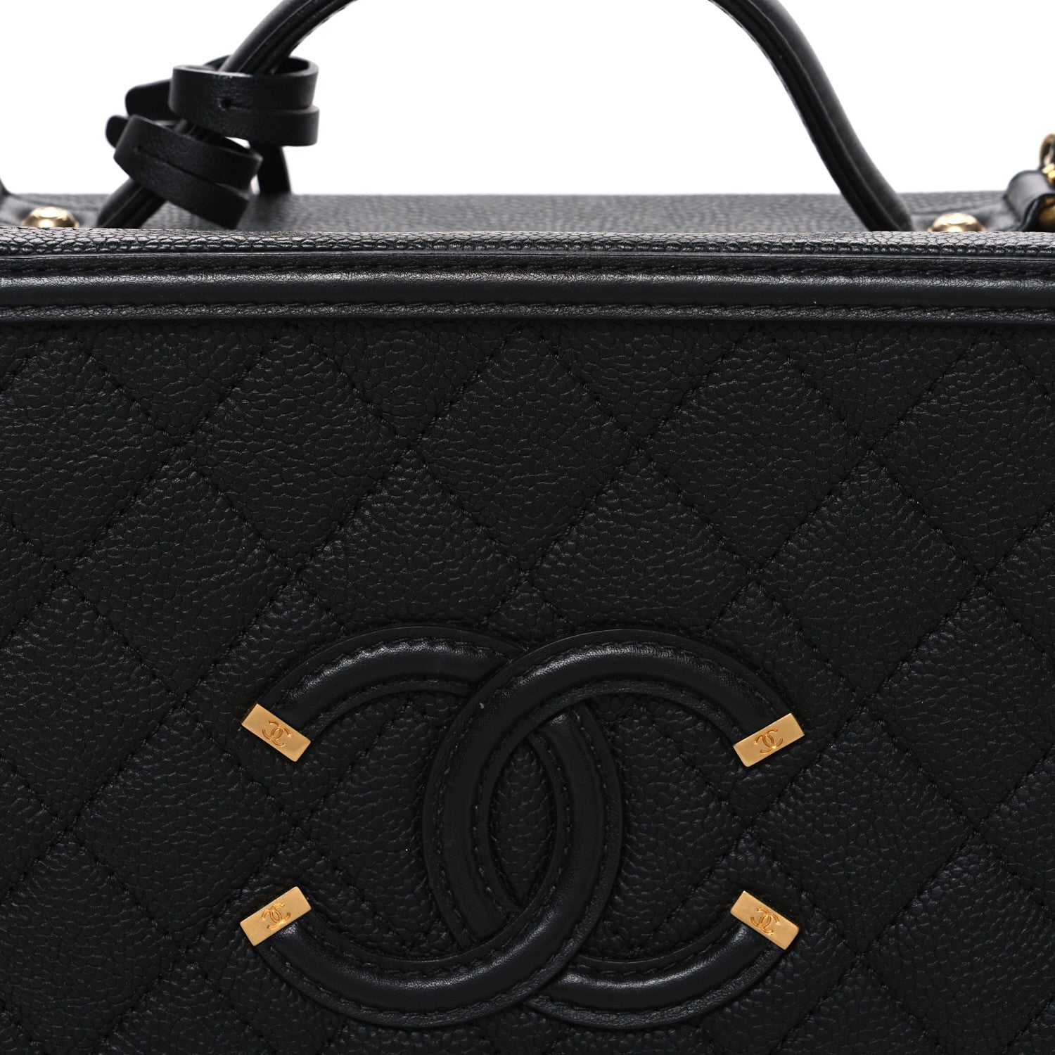 Chanel Caviar Quilted Large CC Filigree Vanity Case Black 9 of 12