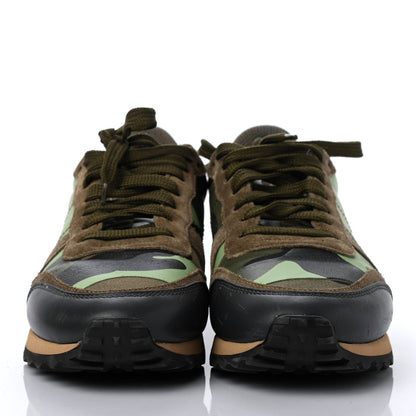 Valentino Garavani Nappa Suede Camouflage Womens Rockrunner Sneakers 38 Green Multicolor 2 of 4