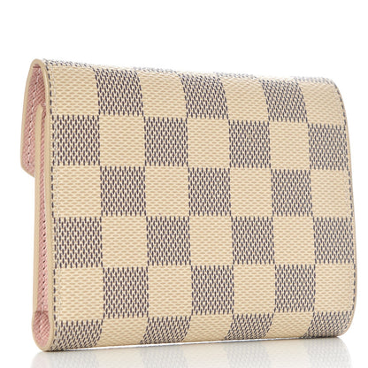 Louis Vuitton Damier Azur Victorine Wallet Rose Ballerine 3 of 7